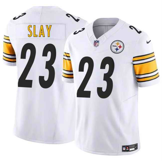 Men's Pittsburgh Steelers #23 Darius Slay Jr. White 2025 F.U.S.E. Vapor Untouchable Limited Stitched Jersey